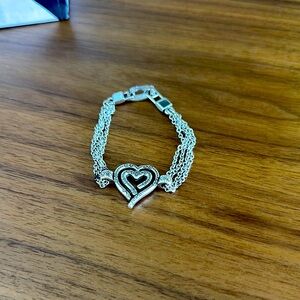 Brighton Silver Heart Charm Bracelet